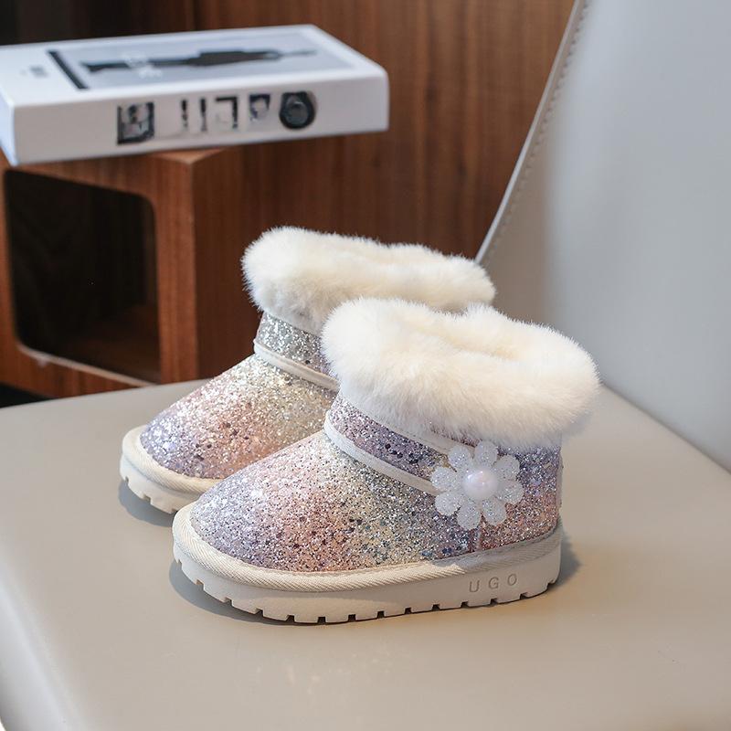 

Новые Зимние Универсальные Девочковые Плюс Бархатные Водонепроницаемые Теплые Удобные Мягкая Подошва Хлопковые Ботинки 36 бежевый