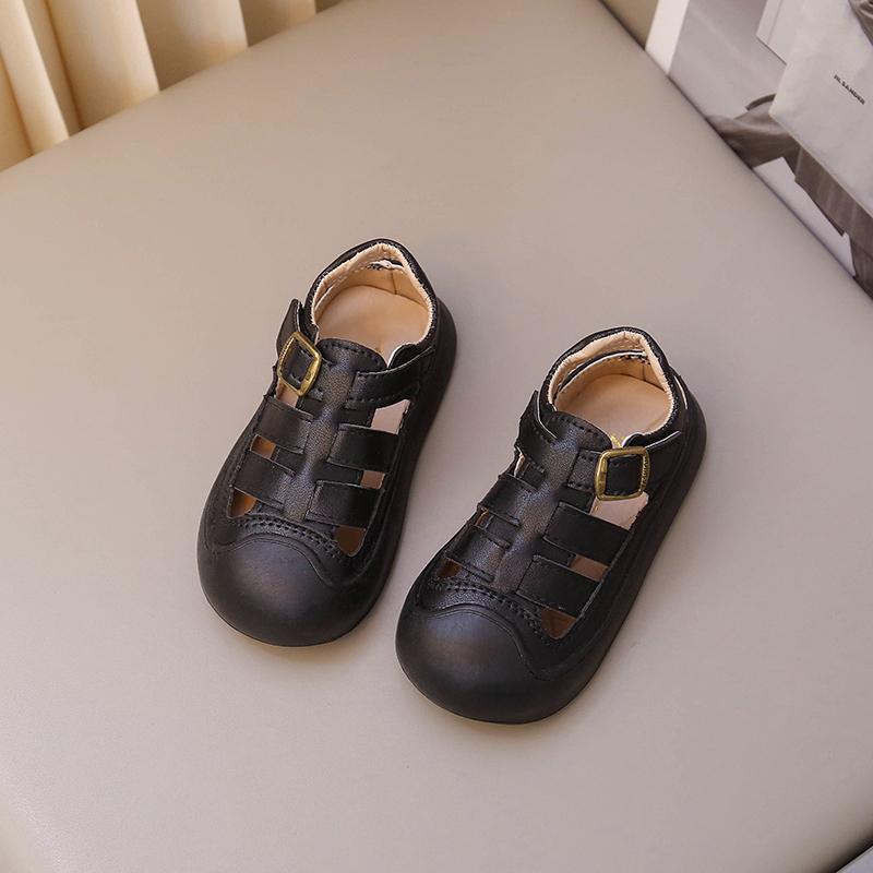 

Baby Sandals Breathable Comfortable Beach Shoes for Toddler 2025 Summer New Boys Girls Walking Shoes Non-slip Soft Sole Cute 22 чёрный