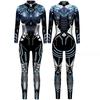 Halloween Kostýmy Ženy Gotická kombinéza Robot Cosplay Kostým Moderní stroj Bodycorn Rompers