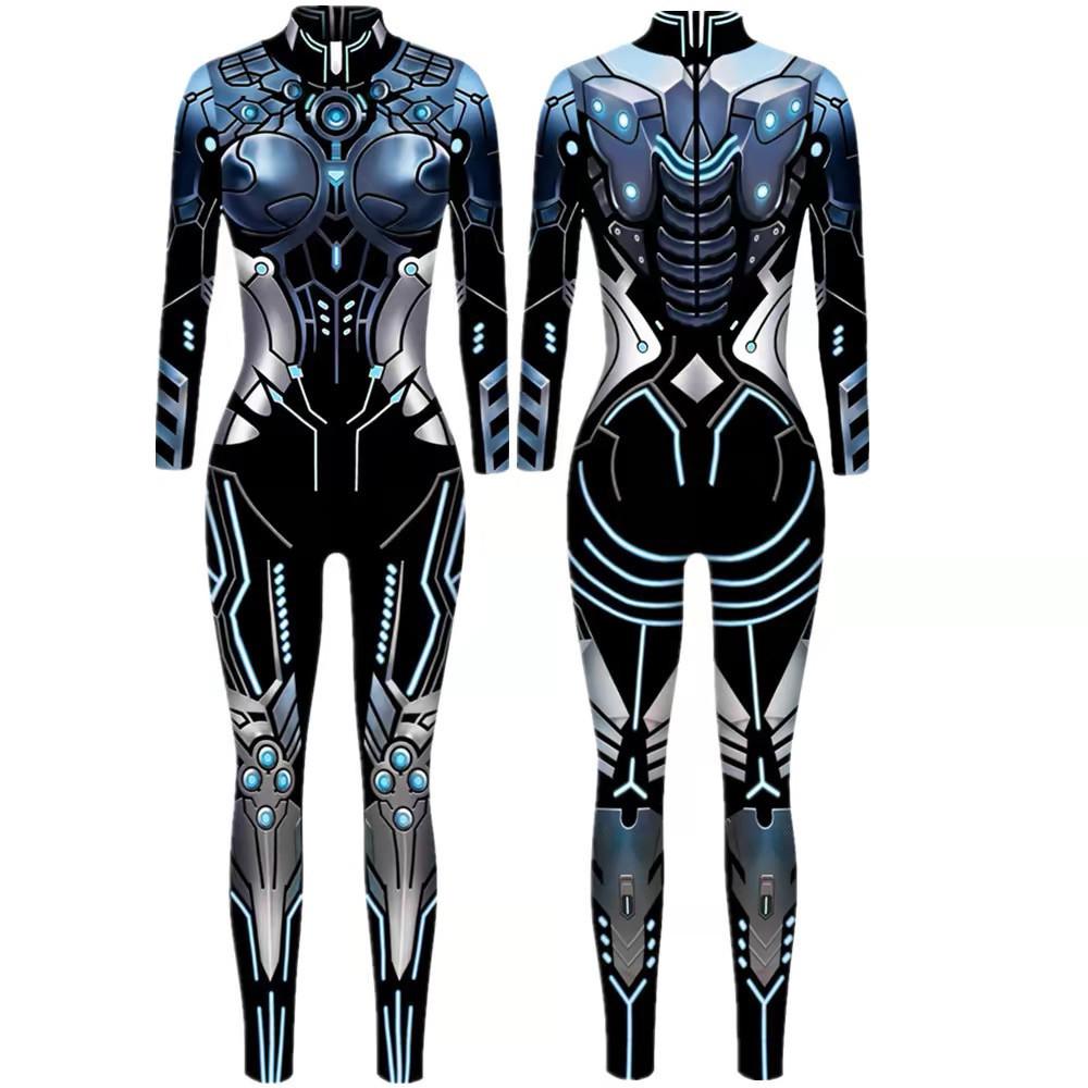 Halloween Costumes Women Gothic Jumpsuit Robot Cosplay Costume Modern Machine Bodycorn Rompers