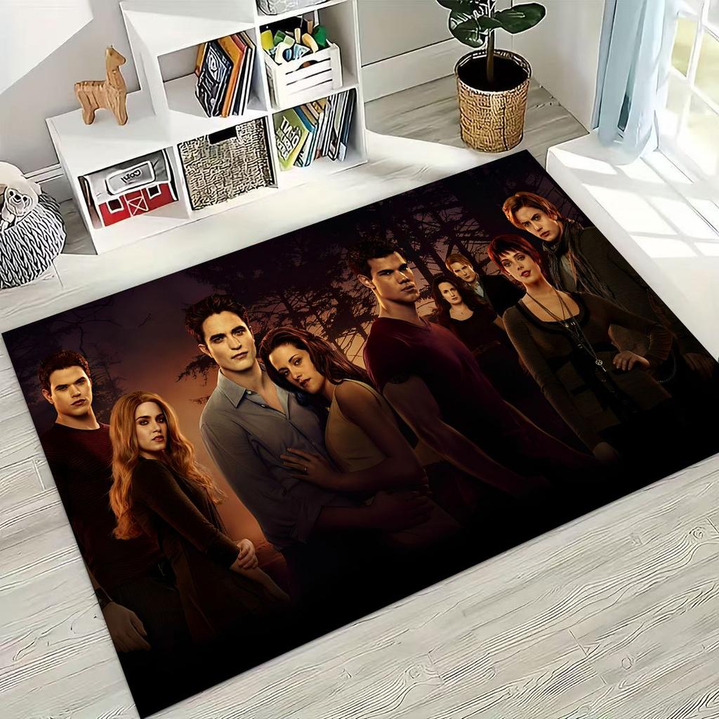 New Twilight Saga Isabella Edward Art Rug for Bedroom Living Room Sofa Home Doormat Decor, Large Kids Non-slip Floor Mat