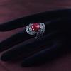 Elegant Inlaid Artificial Gemstone Finger Ring Vintage Party Women Jewelry Gift
