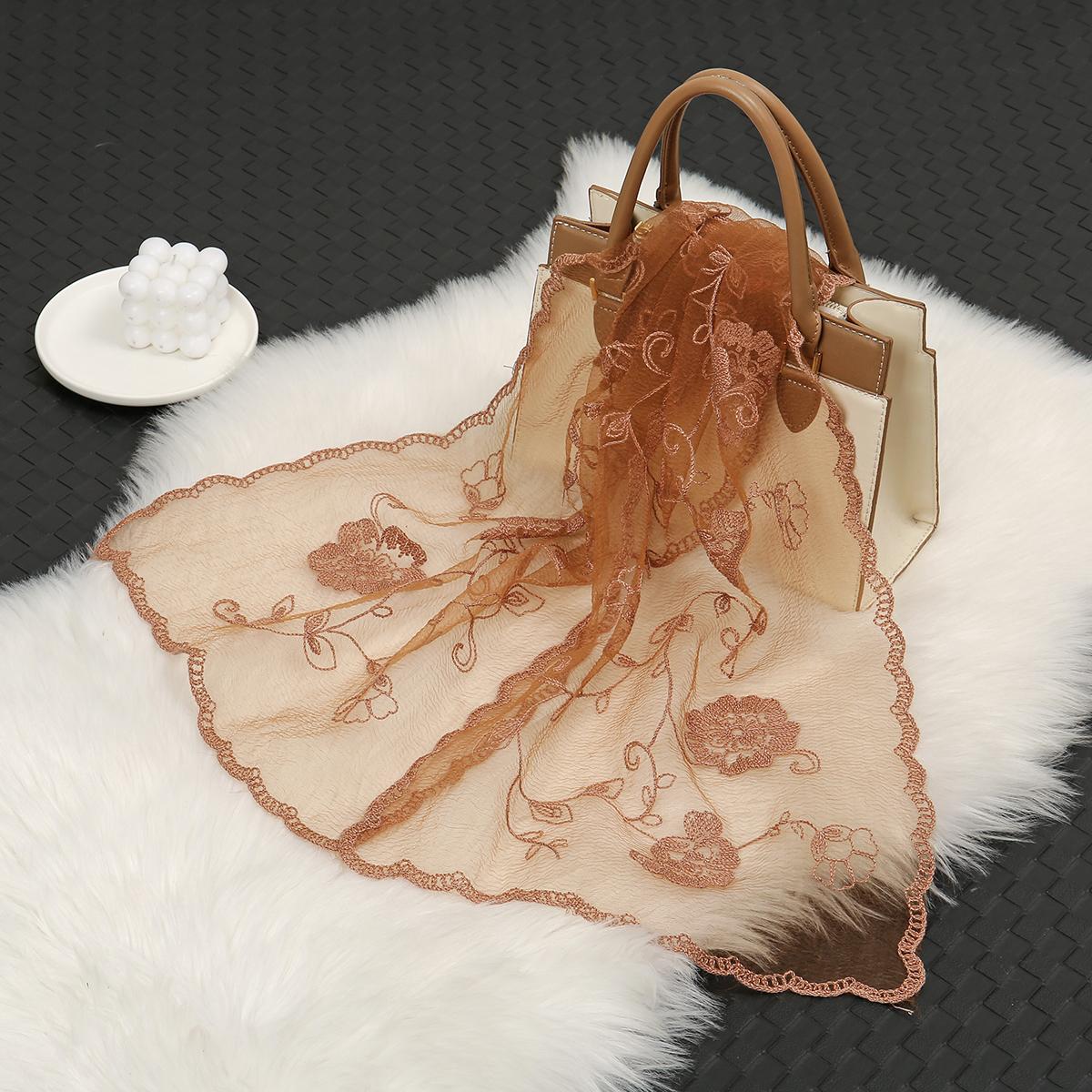 

New Embroidery Floral Scarf shawls For Women Muslim Hijab Headscarf Wraps Foulard Party shawls Headband Summer Sunscreen Shawls