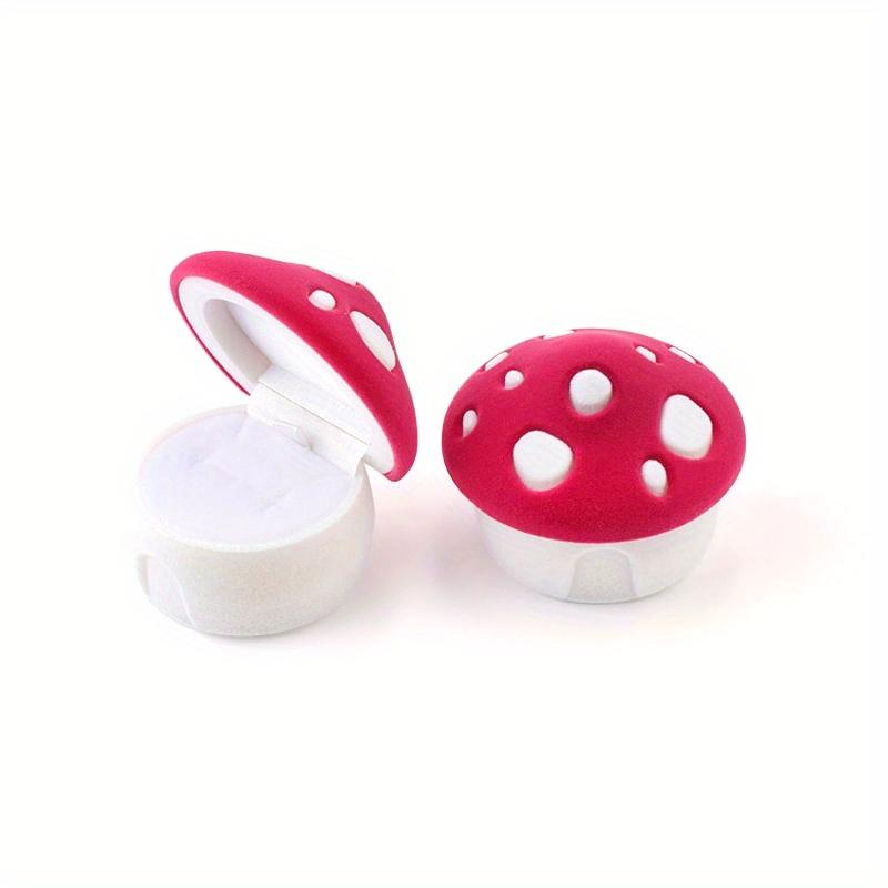 

1 Piece Lovely Mushroom Gift Box Jewelry Box Wedding Ring Box Necklace Ring Case Earrings Holder for Jewelry Display червоний
