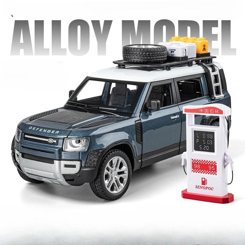 1:24 Land Rover Defender Model Car Toy Alloy Diecast Metal SUV Car Model with Removable Tools Off Road Vehicle for Boy Toys Gift