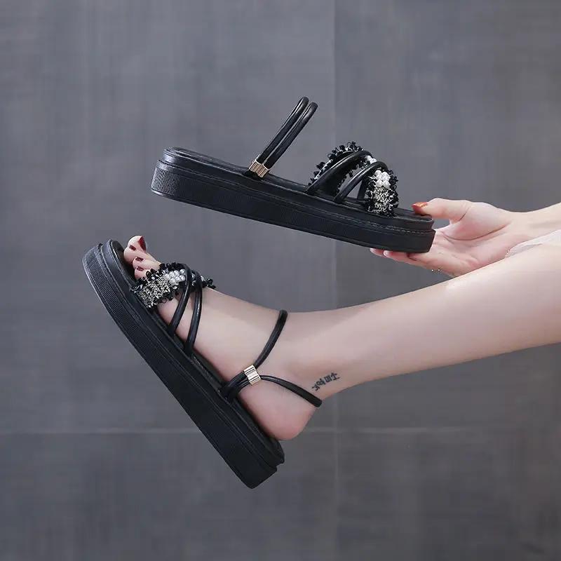 Fashion Roman Style Platform Woman Shoes Sales High Quality Summer Sale Sandals for Women 2025 Offers Asian Size On Offer Pvc Vip Sandal