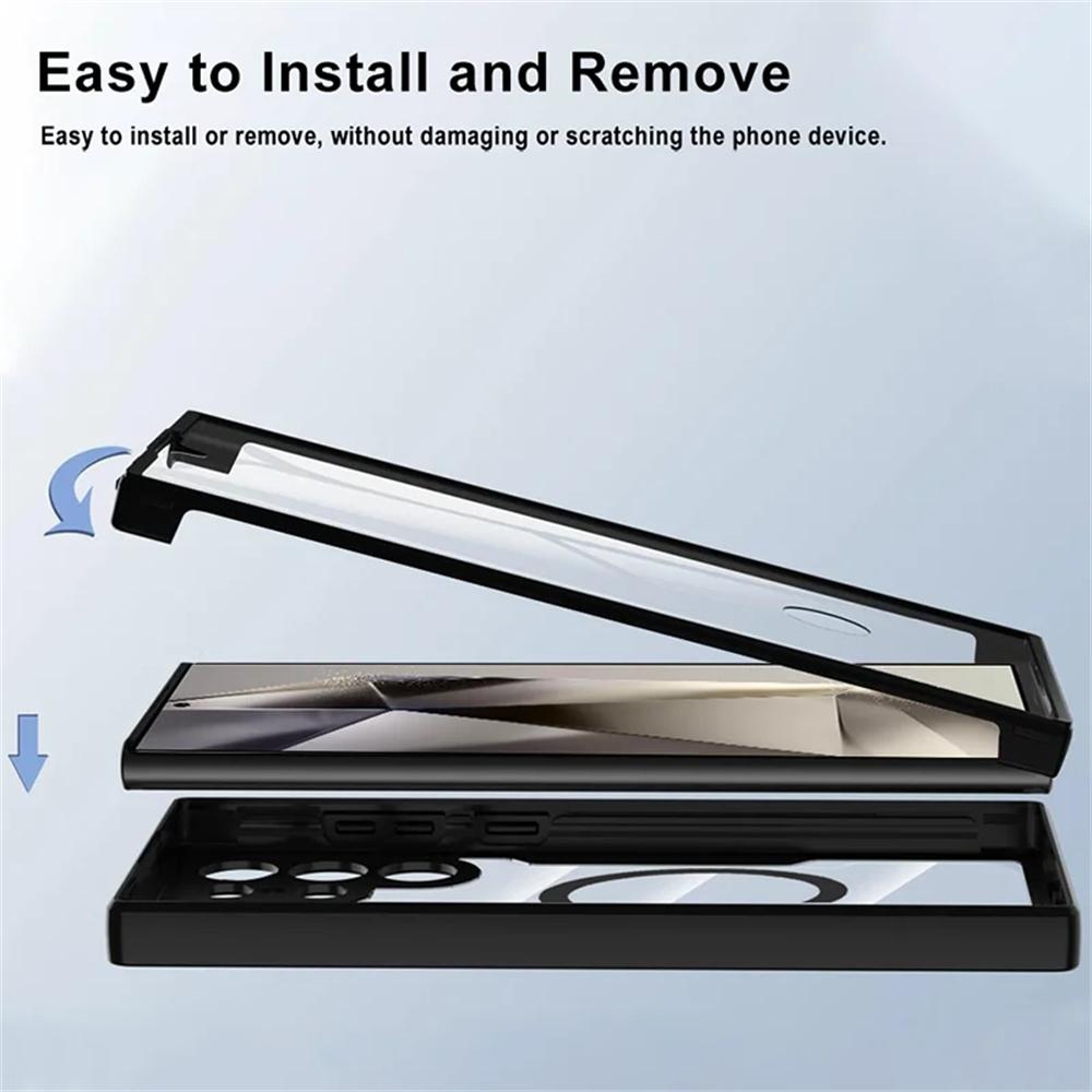 360° Fully Protected Double-sided Phone Case For Samsung S25 S24 Ultra S23 Plus FE Magnetic Cover For Magsafe Wireless Charging
