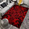Luxurious Red and Black Floral Pattern Carpet for Living Room Decor Suitable for Use As an Anti-slip for Living Room Bedroom Sofas