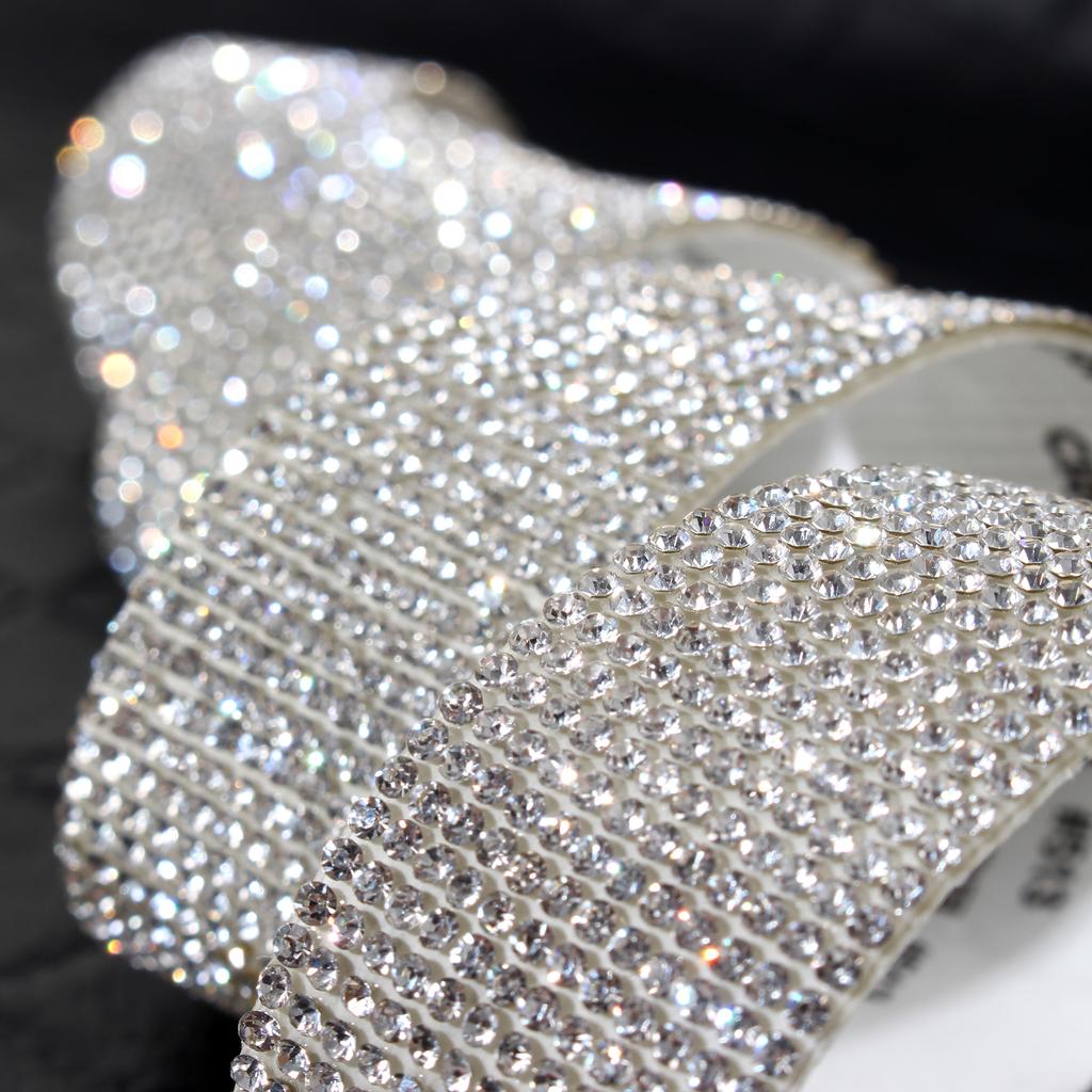 DIY Decoration Sticker White Car Phone Decoration Crystal  Ribbon Length 1 Yard / 90 Cm Rhinestone Ribbon For Party