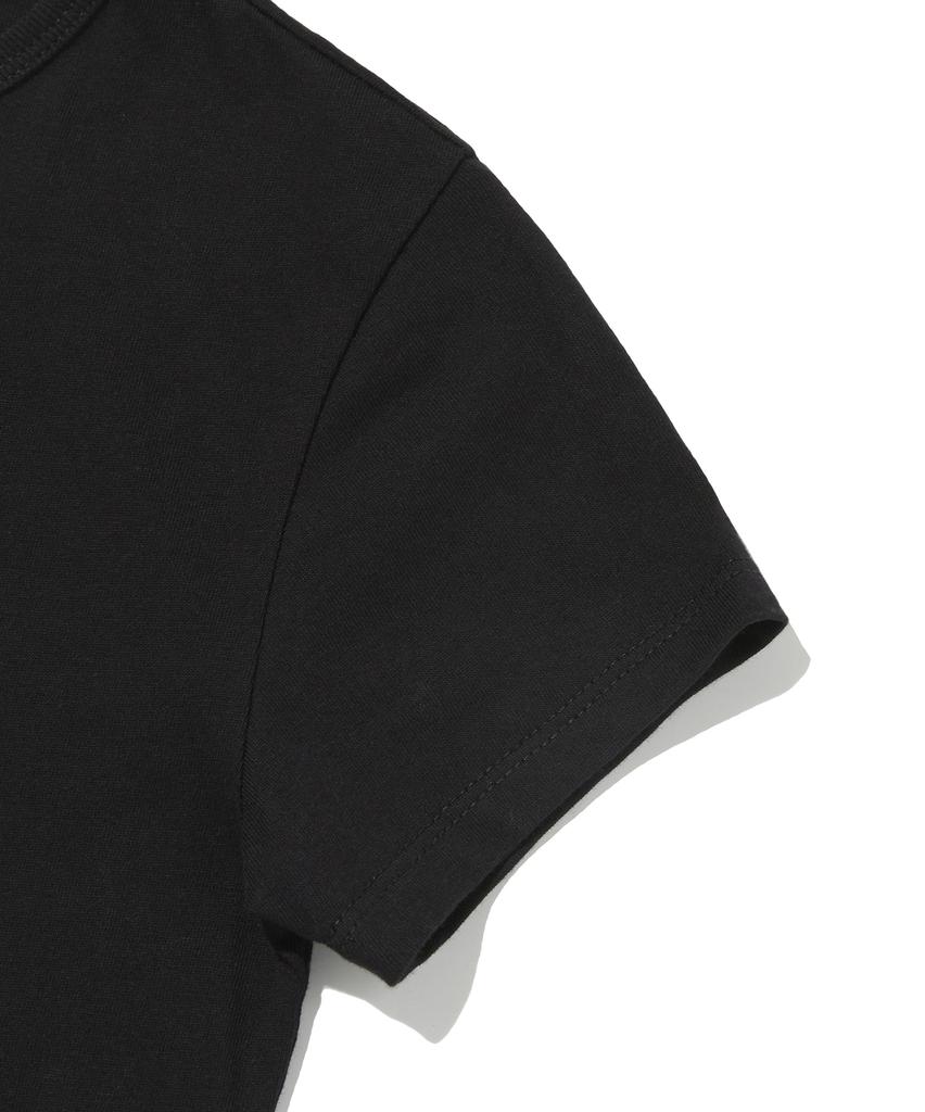 Seuweideu Checkered Cross Crop Tee [Black]
