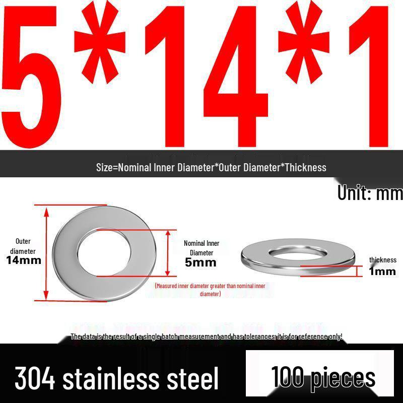 Thickened 304 Stainless Steel Flat Washer Spacer (M2-M36)