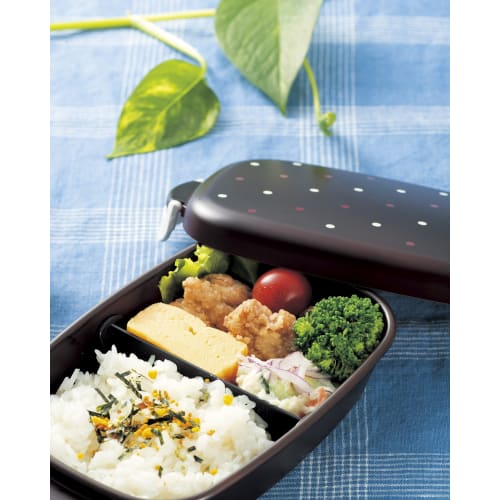 Miyamoto Sangyo Have a Lunch Lunch Bowl, Wood Navy with Dots, 4512951115543