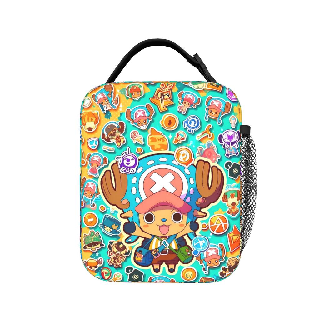 Colorful Chibi Straw Hat One Piece Lunch Bag  Lunch Box For Men  Fashion Designer Thermal Lunch Bags Portable Zipper Cooler Bag