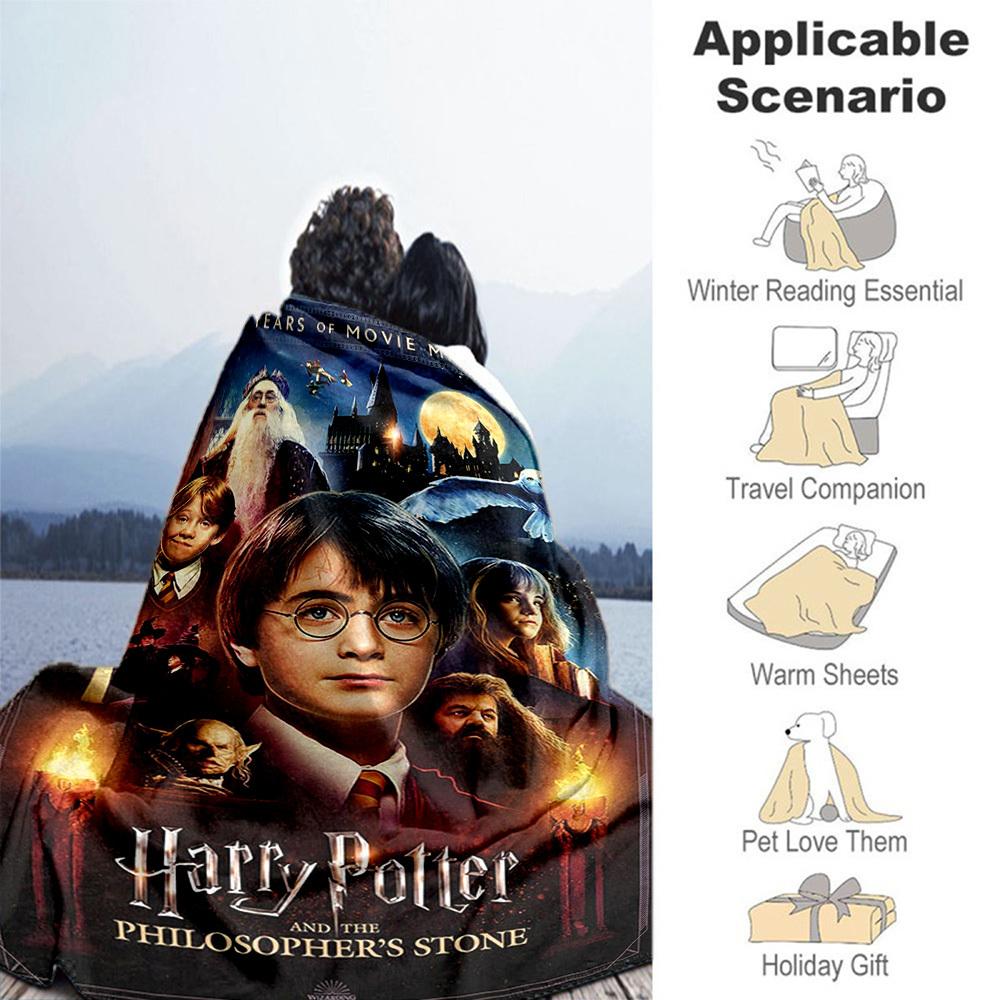 1pc Harry Potter,Philosopher's Stone,Movie Magic Outdoor Flannel Throw Blanket All Season Soft Warmth,Home Decor 1031181