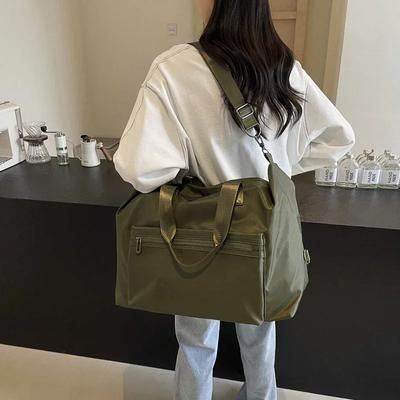 Versatile Casual Crossbody Bag  Soft Versatile  Commuter Shoulder Bag  Oxford Zipper Solid  Large Capacity  Travel Handbag  New