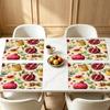 Happy Rosh Hashanah Linen Placemats for Table Decor Reusable Farmhouse Kitchen Dining Place Mat for Jewish Holiday Kitchen Decor
