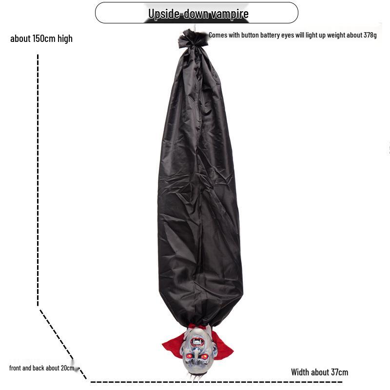 Haunted House Upside Down Reaper Skeleton Decor Props