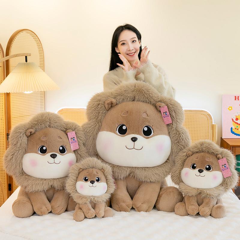 Plush Cartoon Lion Toy Animal Stuffed Doll Cute Bedroom Decoration Gift Kids