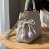 Handmade Tulip Pendant Cartoon Heart Bag Charm Trendy Pearl Tulip Keychain  Car Accessory