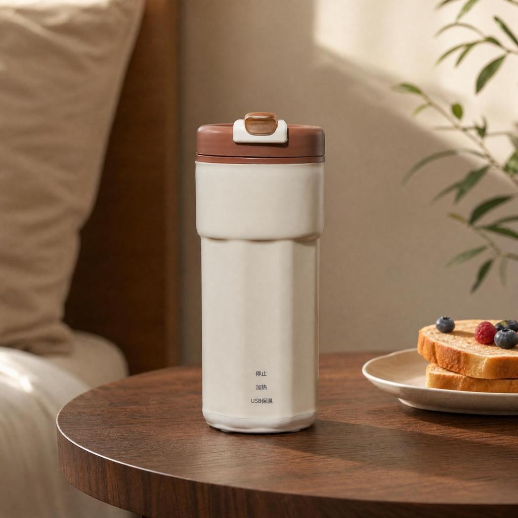 Portable Electric Heating Cup Easy to Clean Heated Travel with Stainless