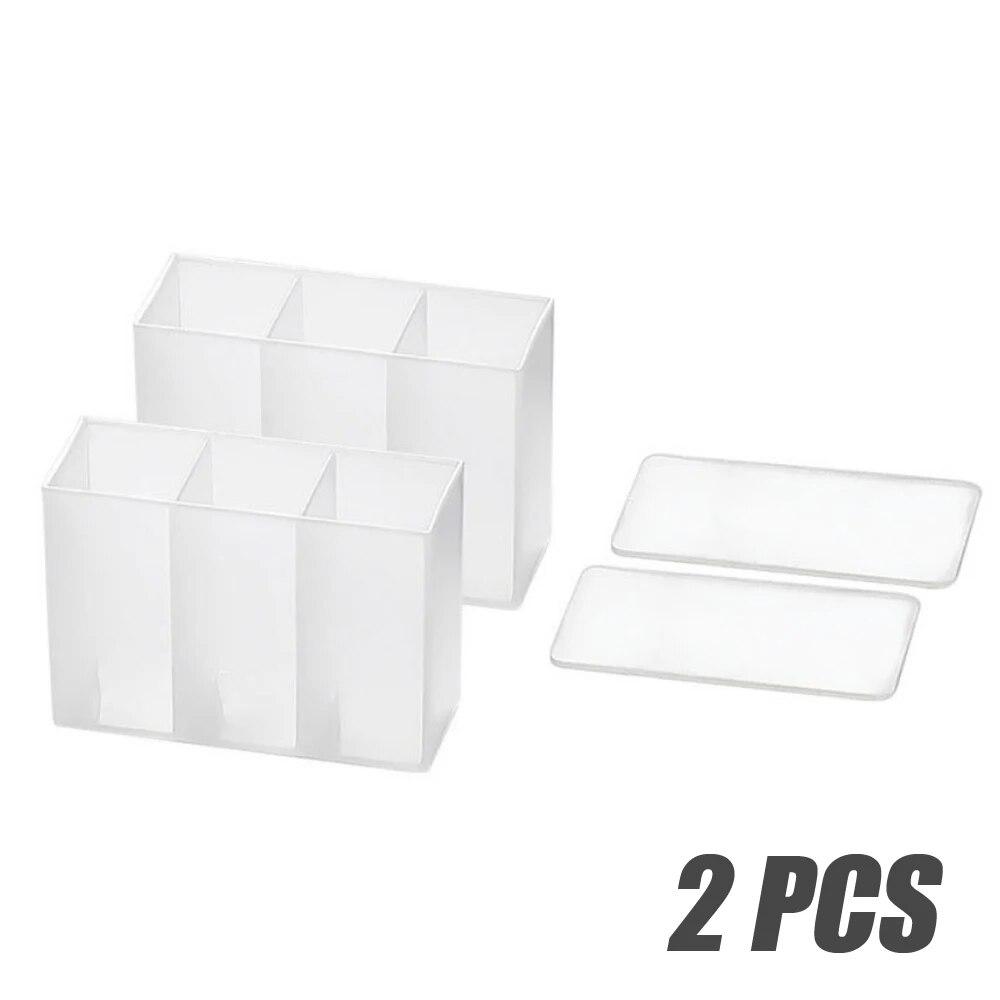 Boîte à bijoux murale à 3 grilles, armoire auto-adhésive, boîte de rangement d'articles divers, crayon à sourcils, rouge à lèvres, organisateur de glaçage à lèvres, 3/2/1 pièces