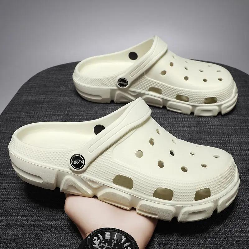 Fashion Platform Male Slipper Hole Beach Elegant Comfortable Eva Slides Clappers 2025 Mascullino Pvc Y2k Designer Luxury Fun Men's Shoe