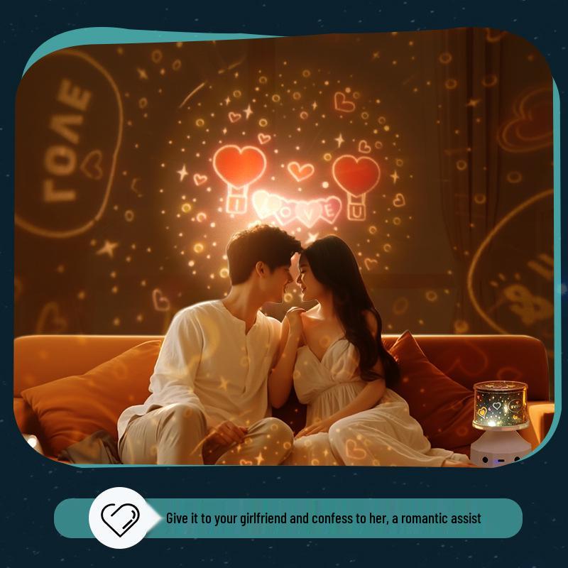 Bluetooth Star Projector & Music Box: Dreamy Night Light & Remote-Controlled Birthday Gift