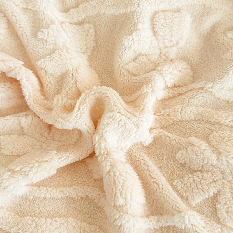 Warm Bedsheet Embossing Flocking Fitted Sheet Skin-friendly Bed Cover Home Soft Mattress Protector Drap De Lit (No Pillowcase)