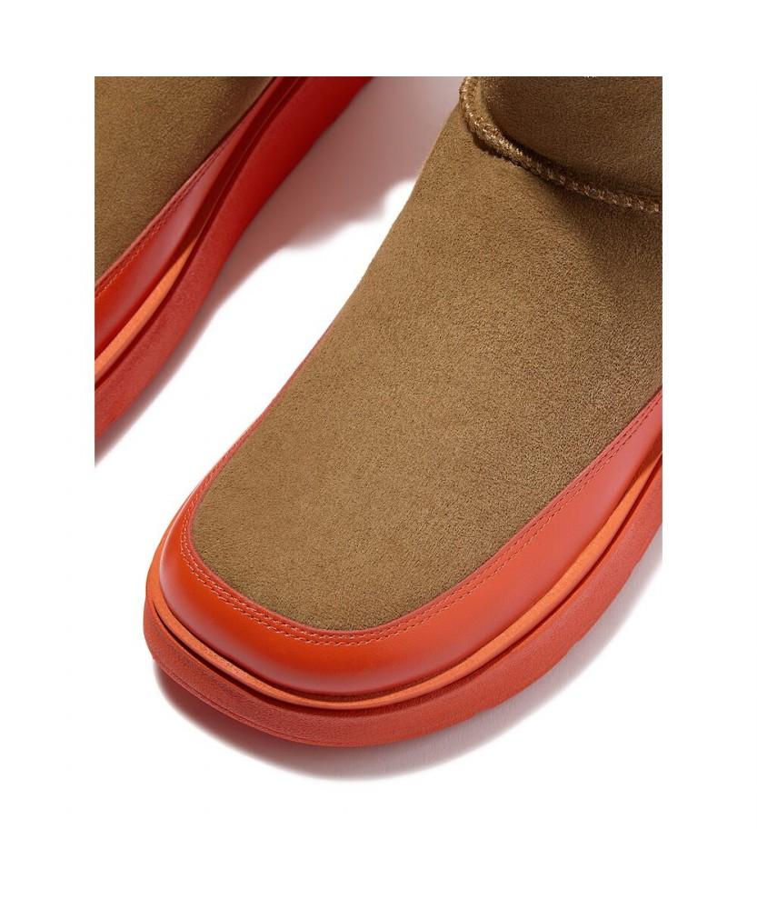 Fitflop [Gen-Ff] Women'S Mini Double-Faced Shearling Boots - Desert Tan/Zesty Orange (Ft59K2B28C)