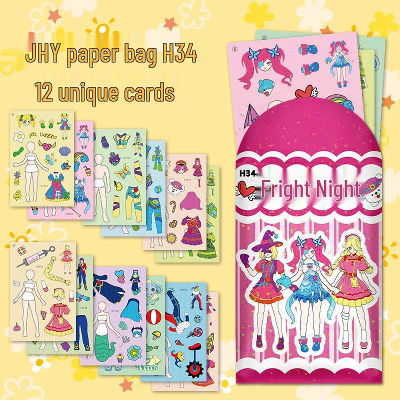 

Fright Night Cartoon Q Version DIY Dress-up Stickers for Kids – Educational Fun 10x15mm
