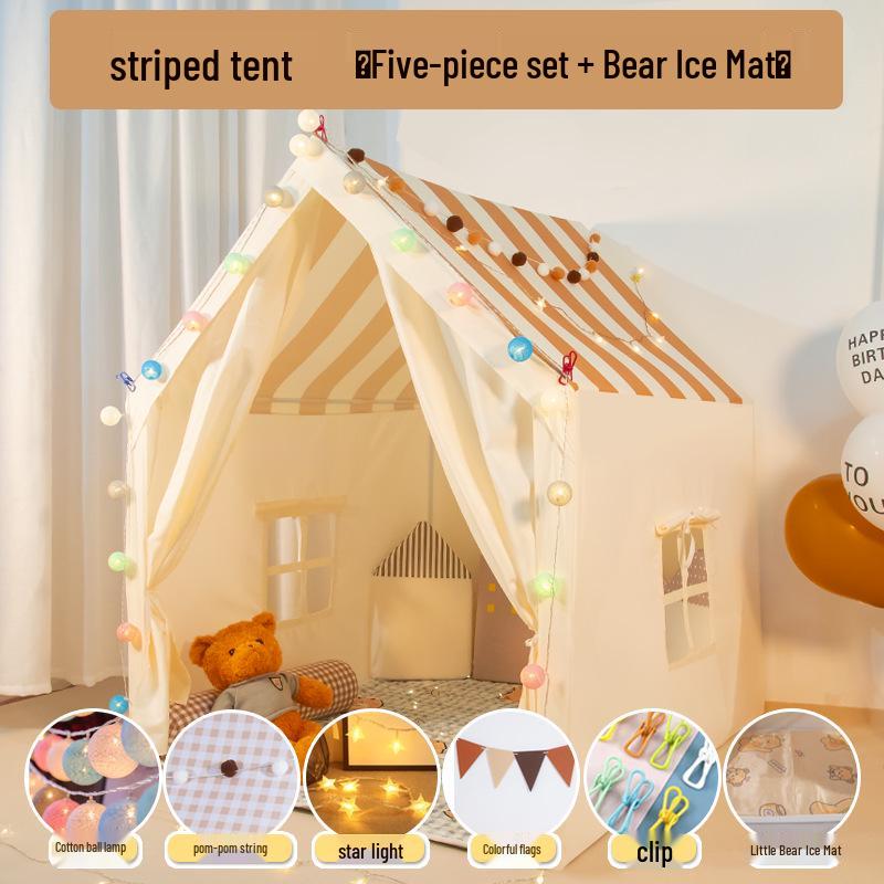 Kids' Indoor Castle Play Tent for Girls & Boys: Princess Room with Separate Beds