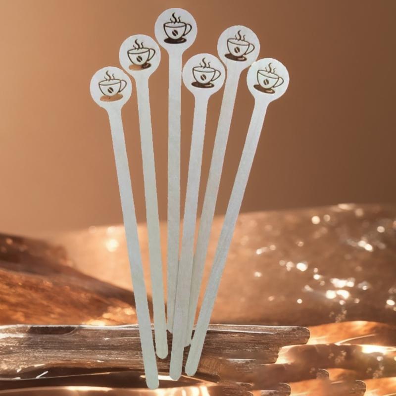 100 Count Wood Stir Stick for Coffee and Drinks 5.9Inch Stirring Rod Coffee Supplies Wood Beverage Mixer for Restaurant