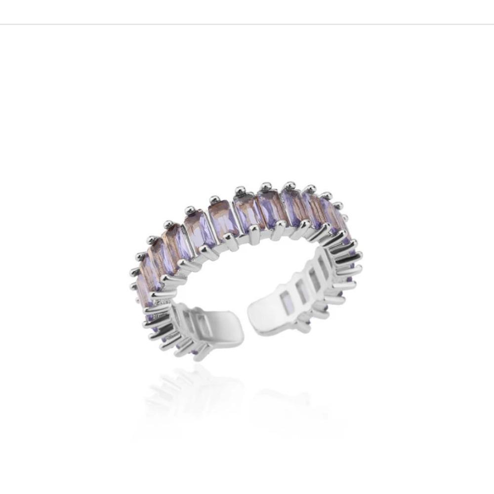 925 Sterling Silver Colored Cubic Zircon Square Rings for Women Men Gold Color Crystal Wedding Ring Luxury Jewelry Gift