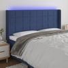 Vidaxl Zagłówek Do Łóżka Z Led, Niebieski, 163X16X118/128 Cm, Tkanina