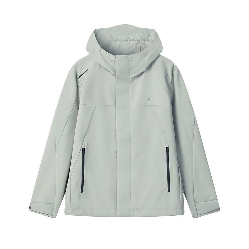 

FILA White Trendy Casual Outdoor Versatile Simple Woven Hooded Jacket Men jackets F11M543701FLG M