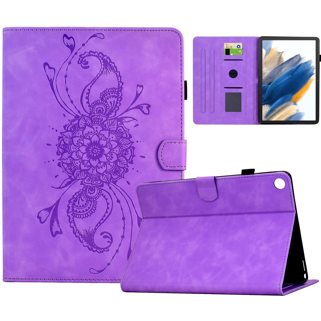 For Samsung Galaxy Tab A8 10.5 (2021) X200/X205 Case Mandala Imprinted Leather Tablet Cover with Card Slots