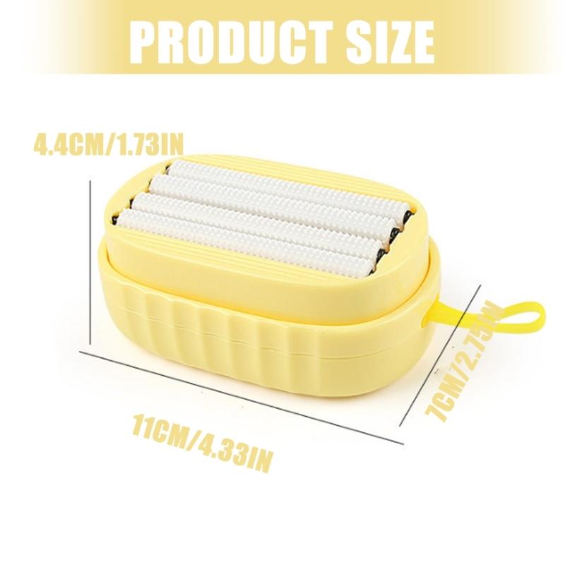 Cleaning Brush With Press Dispense Function Soft Rubber Roller Prevents Fabric Damage Home Cleaning Tool For Clothing Care