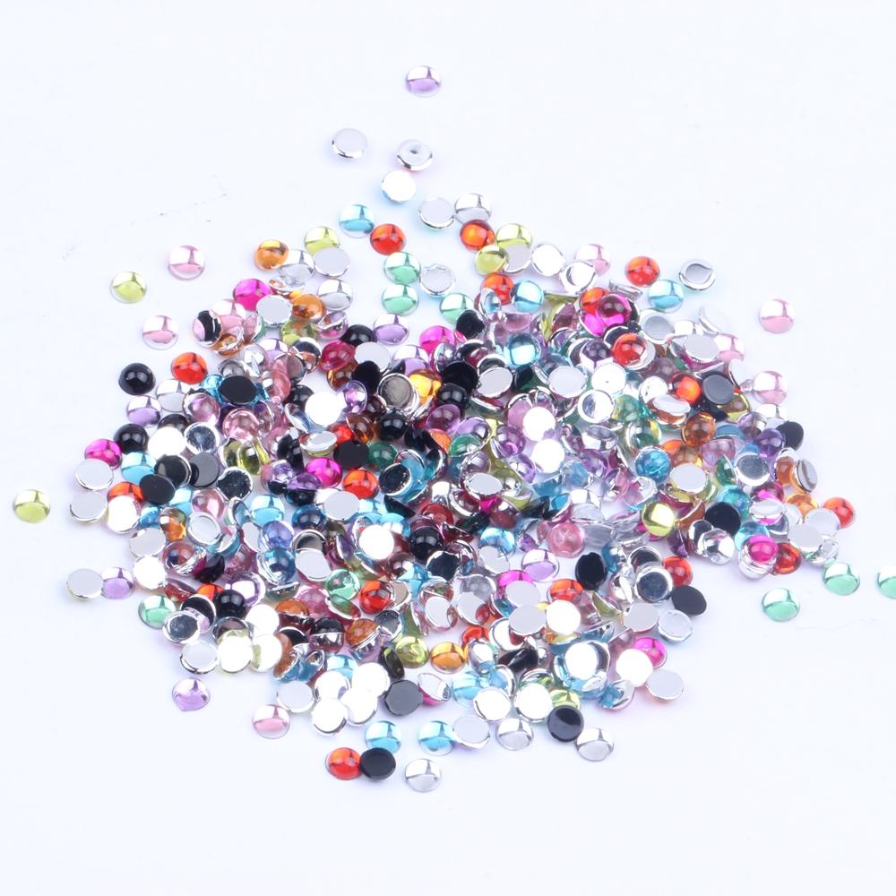 3mm Half Beads Facets Flatback Resin Rhinestones for DIY Jewelry Bags Shoes Phone Case Decorations 10000pcs