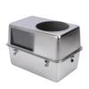 Enclosed Metal Cat Litter Box with Lid Scoop Prevent Splashing Stainless Steel Top Entry Cat Toilet For Multiple Cats