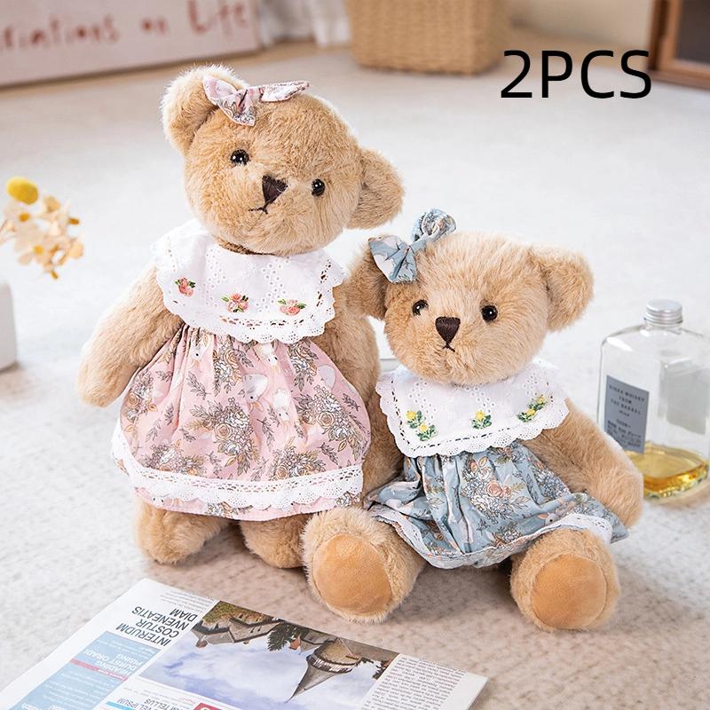Double Plush Toy with Movable Joints Designed Cute Bear Cozy Home Decoration Perfect Toy for Little Girls And a Lovely Valentine