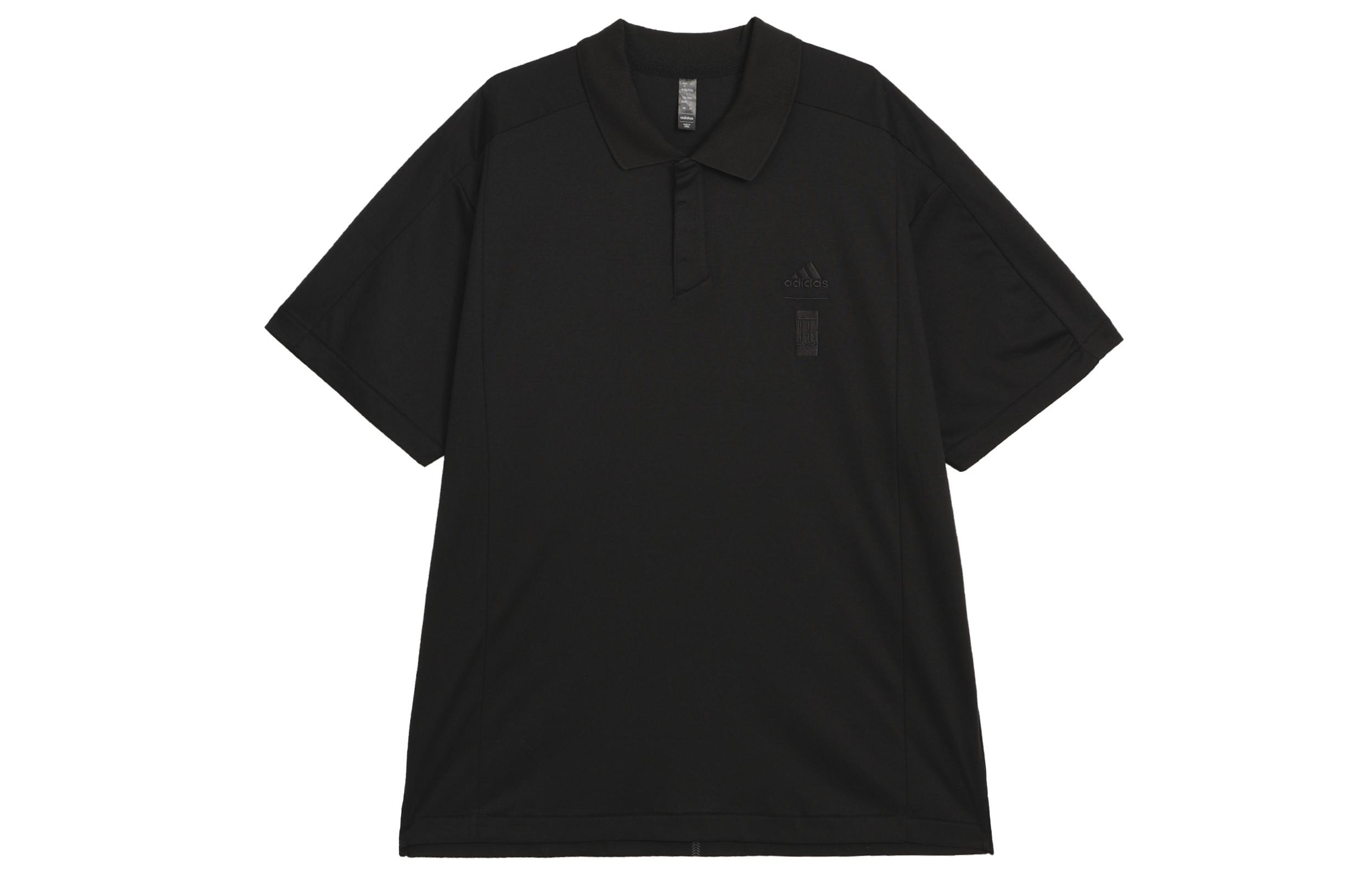 Adidas Polo Shirts Men s Black Polo Collar Moderate Straight Fit JE6665 M