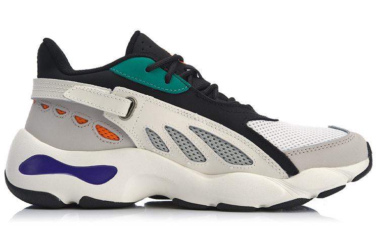 Li Ning Butterfly Cushioning Slip Resistant Abrasion Resistant Low top Chunky Sneakers Gray Black AGCN225-5