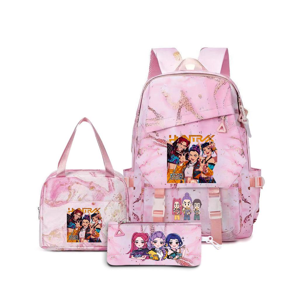 Witch Hunters Three-Piece Backpack Kpop Demon Unters Printed Backpack Lunch Bag