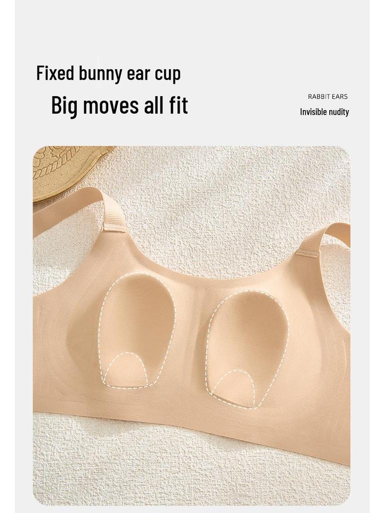 Women's No-Wire Support Bra: Comfortable, Side-Smoothing, Anti-Sagging, Thin Style with Wide Straps