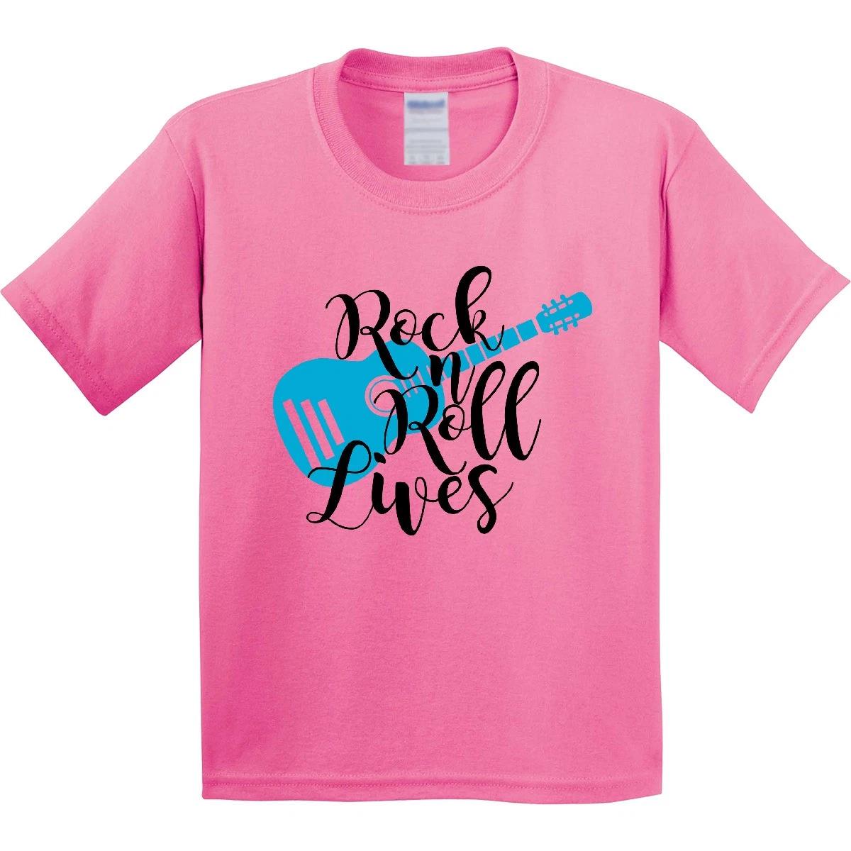 Inktastic Rock And Roll Lives With Blue Guitar Youth T-Shirt Boodlebug Graphics 150