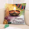 Diwali Festival Pillow Case Plush Fabric Soft  Pillowcase Double Sided Print Cushion Cover Household Gifts