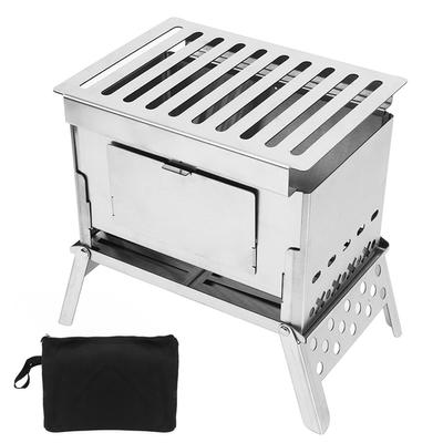 Folding Wood Burning Stove Heating Folding Portable BBQ Kits for Outdoor Hiking Picnics