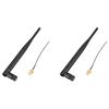 ABUO-2X 900-1800MHZ Antenna 5Dbi GSM RP-SMA Plug Rubber Waterproof Lorawan Antenna + IPX To SMA Small Cable Extension
