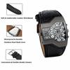 Men's Sports Watch with Leather Strap, Japanese Quartz Movement, Dual Time Function, Waterproof, and Fashionable Accessories.