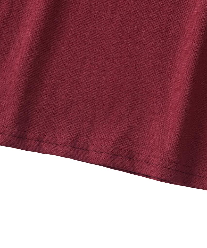 ANALOG MOOD Soft Roll-Up Short Sleeve T-Shirt (Burgundy)